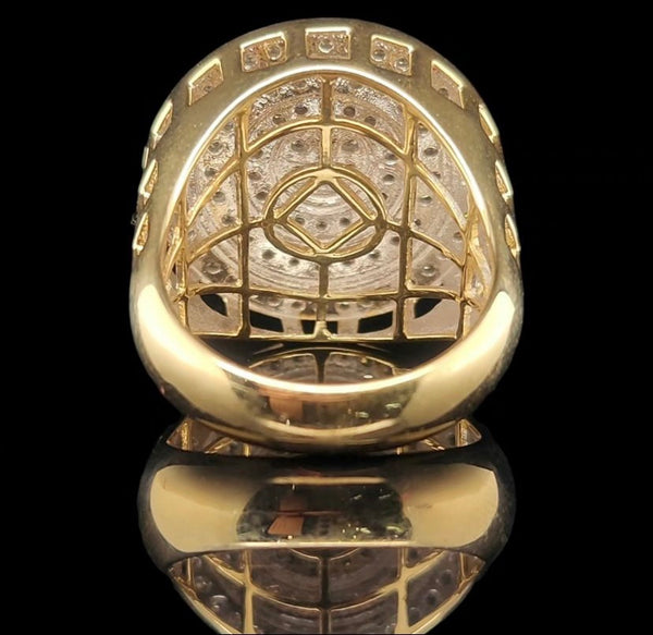 Mens statement ring diamond triple halo