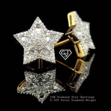 Star Diamond Studs 1/2carat Tdw