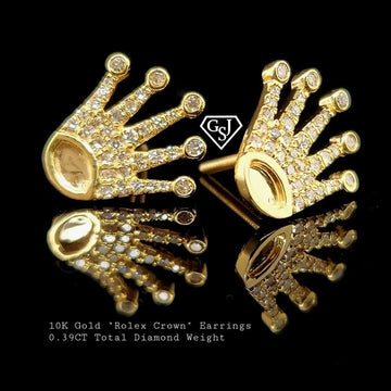 Rolex Crown Style Diamond Studs