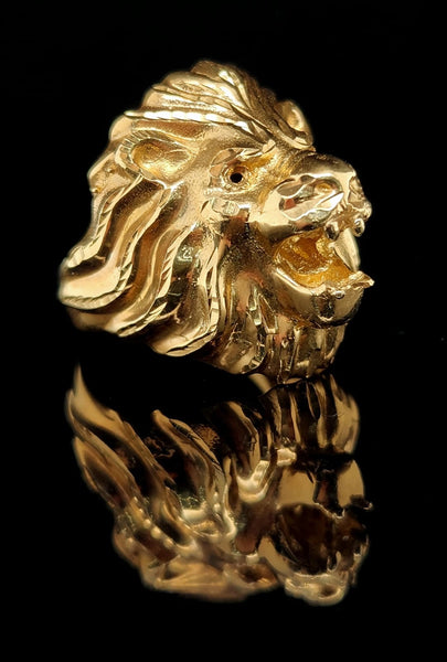 10k GOLD ROARING LION RING