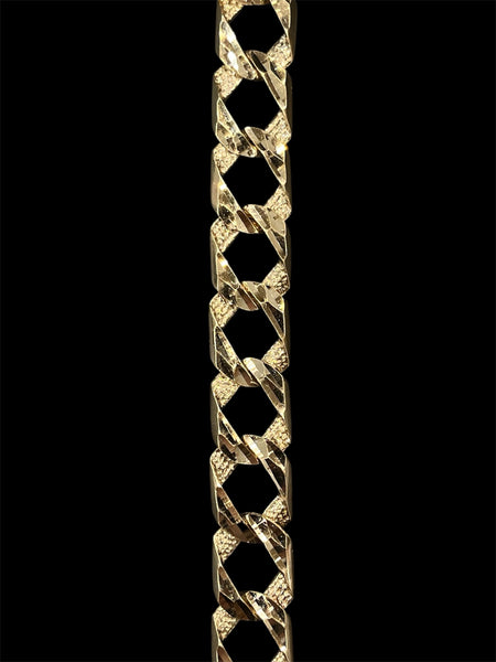 10KT Diamond Cut Curb Link Chain Necklace