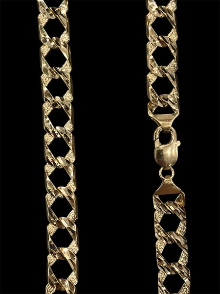 10KT Diamond Cut Curb Link Chain Necklace