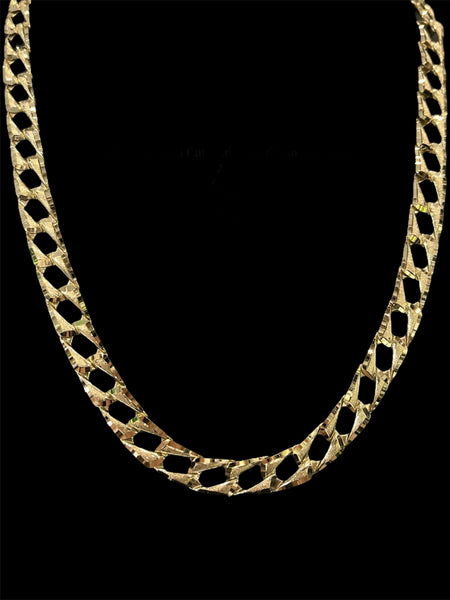 10KT Diamond Cut Curb-Link Chain Necklace
