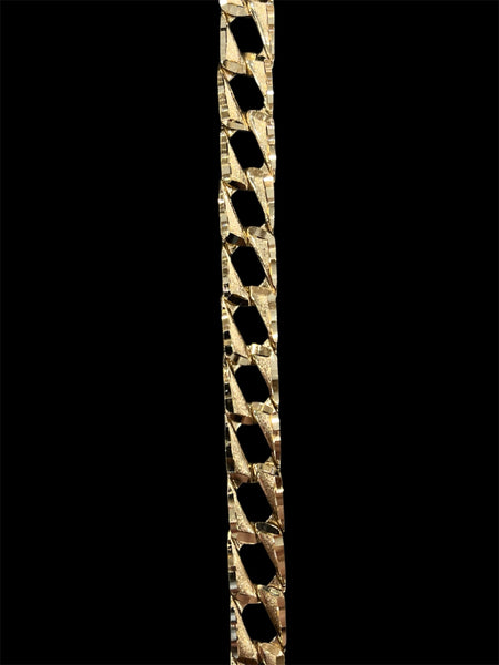 10KT Diamond Cut Curb-Link Chain Necklace