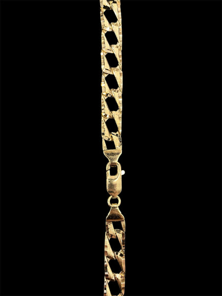 10KT Diamond Cut Curb-Link Chain Necklace