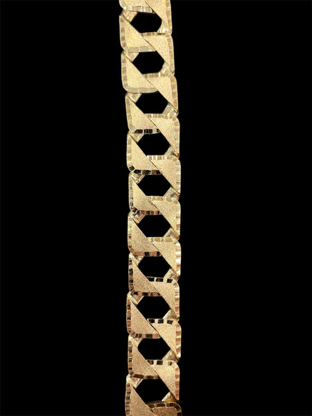 10KT Jumbo Yellow Gold Diamond-Cut Polished
Curb Link Chain Necklace