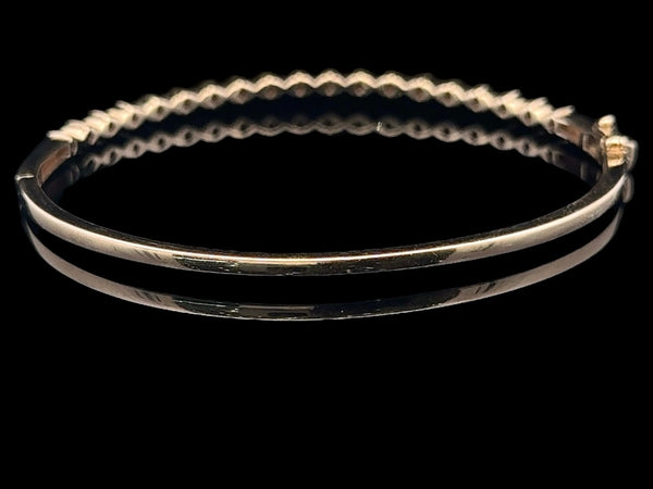 10KT Yellow & White Gold Diamond Bangle Bracelet