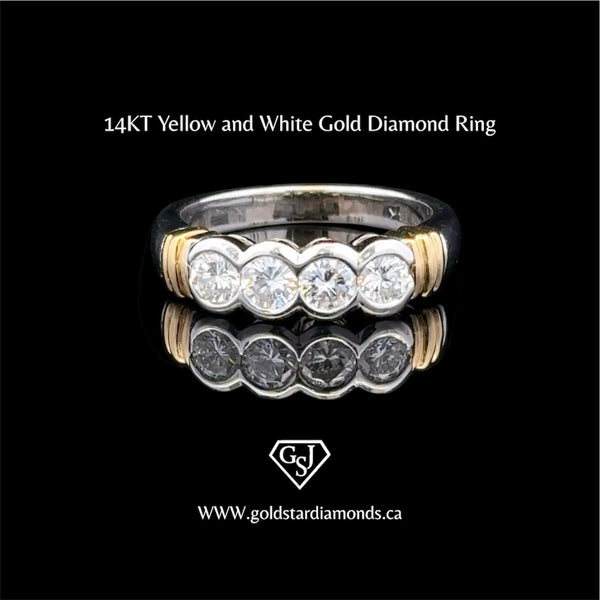 14KT Yellow & White Gold Diamond Ring