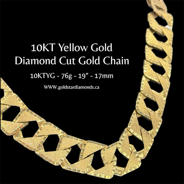 10KT Yellow Gold Diamond Cut Gold Chain