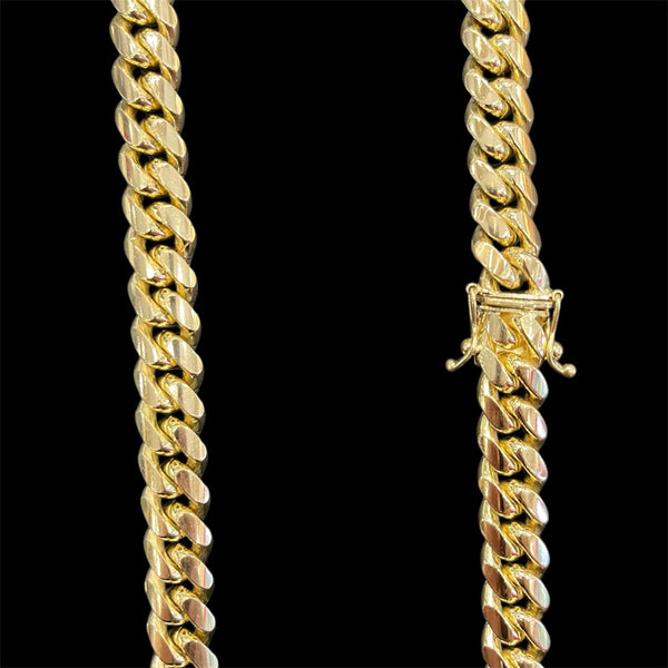 Solid 10KT Yellow Gold Cuban Link Chain Necklace