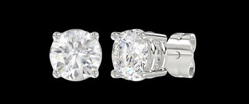 14Kt White Gold VS Quality Diamond Studs .50 carat tdw