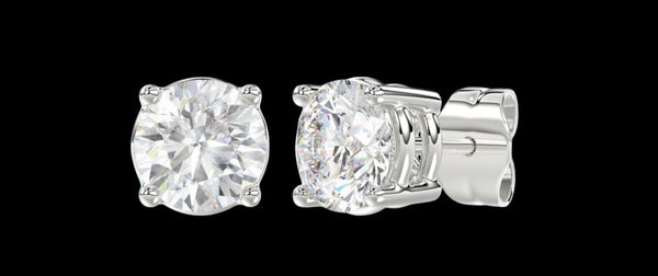 14Kt White Gold VS Quality Diamond Studs .50 carat tdw
