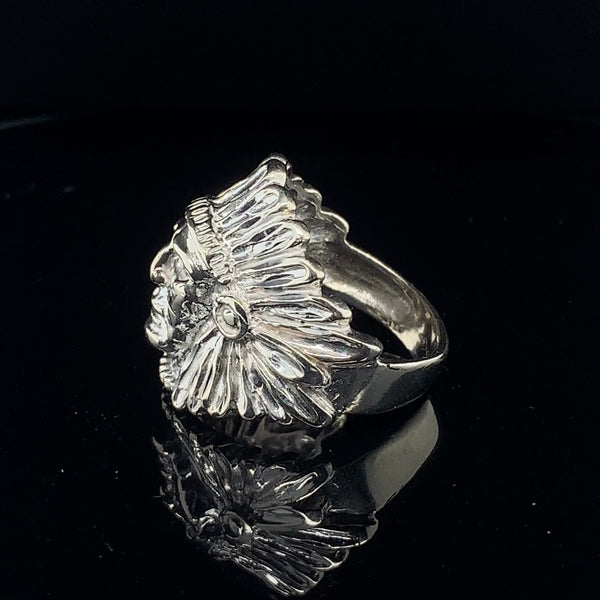 White gold 10k chief head ring