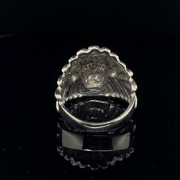 White gold 10k chief head ring