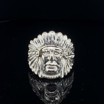 White gold 10k chief head ring