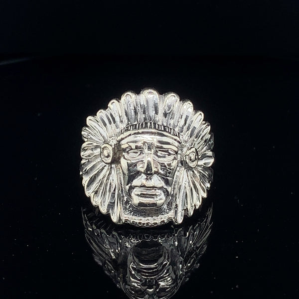 White gold 10k chief head ring
