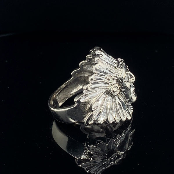 White gold 10k chief head ring