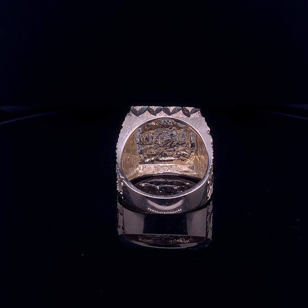 Diamond cut nugget style ring