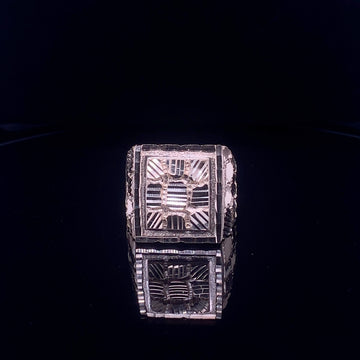 Diamond cut nugget style ring