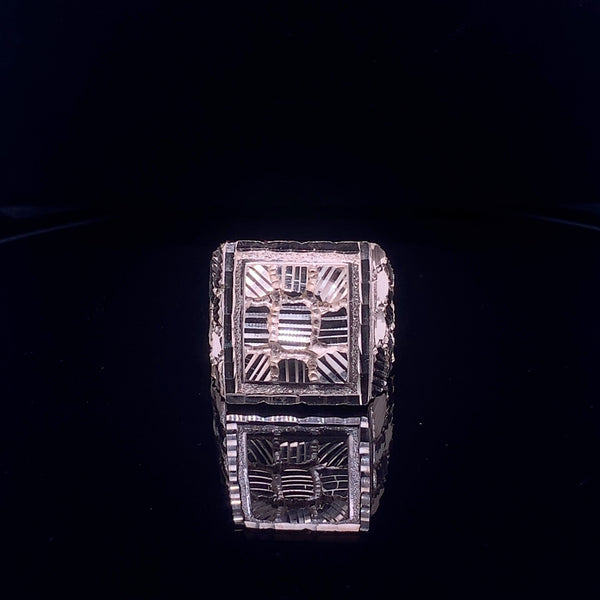 Diamond cut nugget style ring